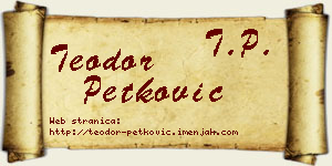 Teodor Petković vizit kartica
